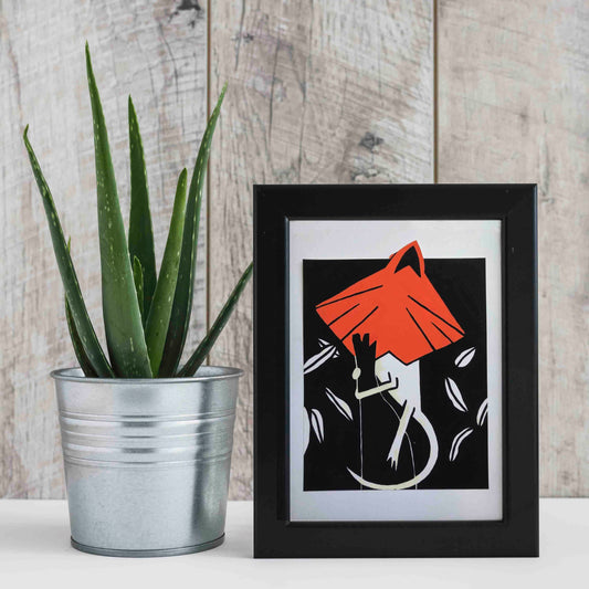 Peinture originale lézard minimaliste